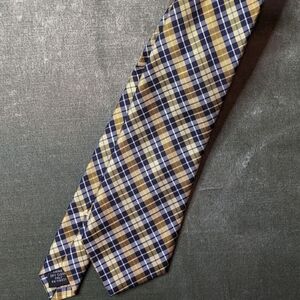 𝅺PRONTO Uomo Silk Tie Yellow and Blue Plaid